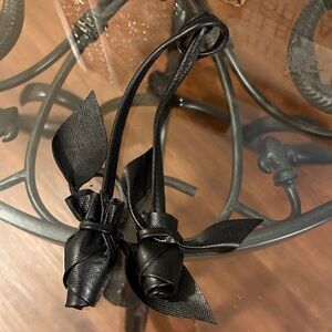 Brahmin Black Matte Rose Tassel